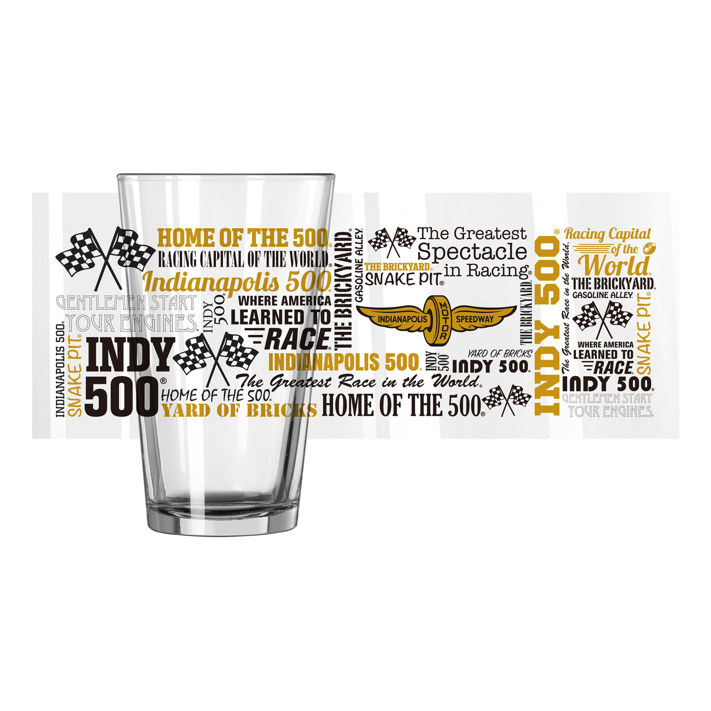 Indy Speedway 16oz Spirit Pint Glass