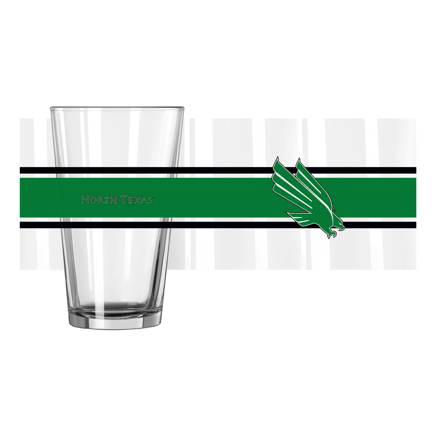 North Texas 16oz Stripe Pint Glass