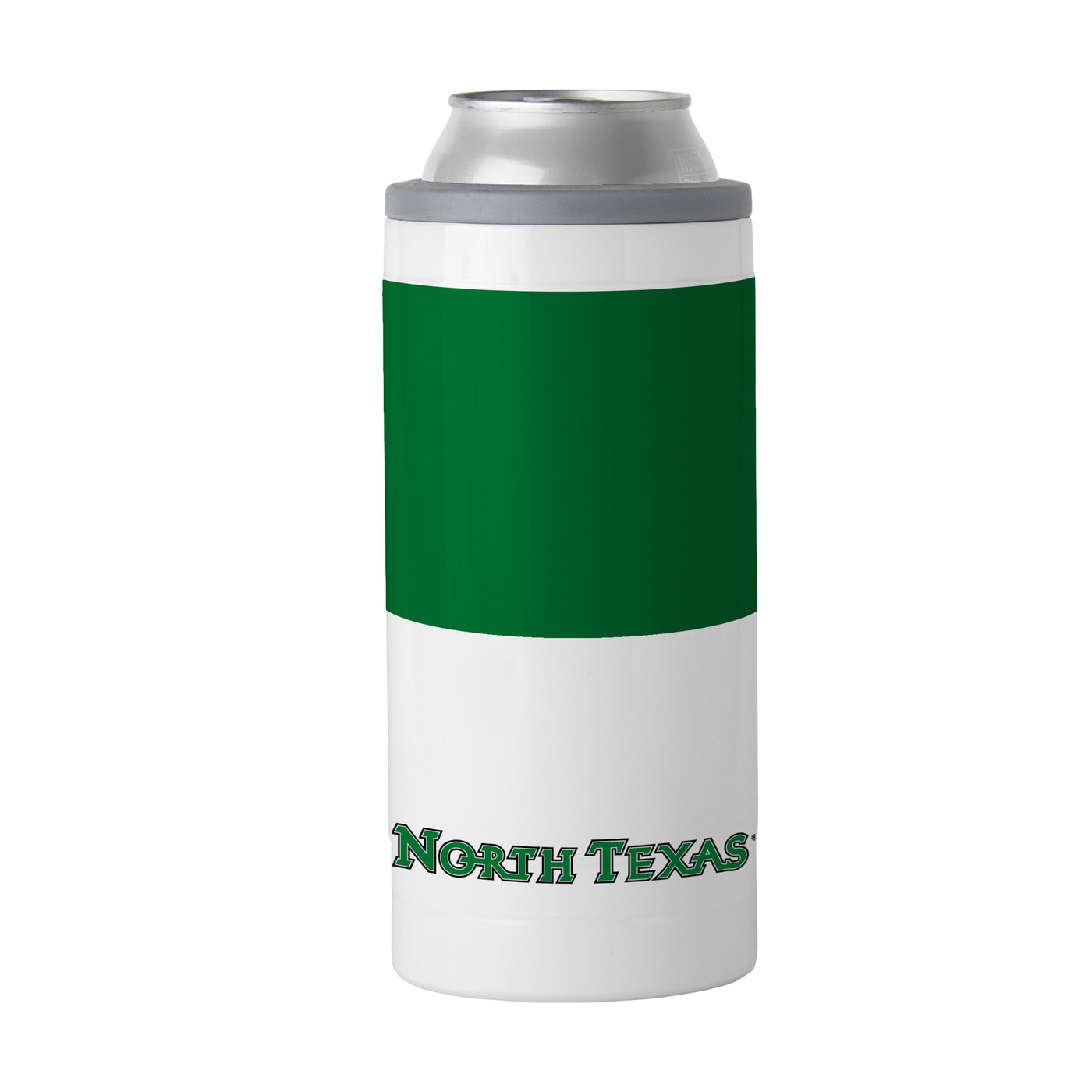 North Texas 12oz Colorblock Slim Can Coolie