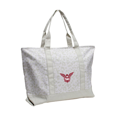 Texas Women's University Leopard Pattern Tote - Logo Brands