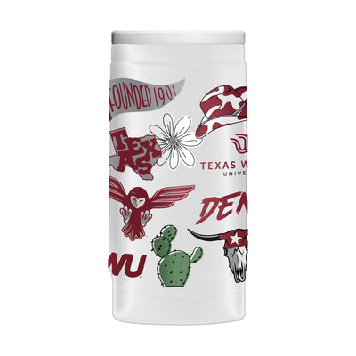 Texas Women's University 12oz Native Powder Coat Slim Can Coolie - Logo Brands