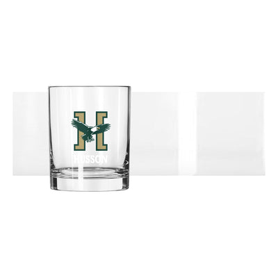 Husson University 14oz Logo Rocks Glass
