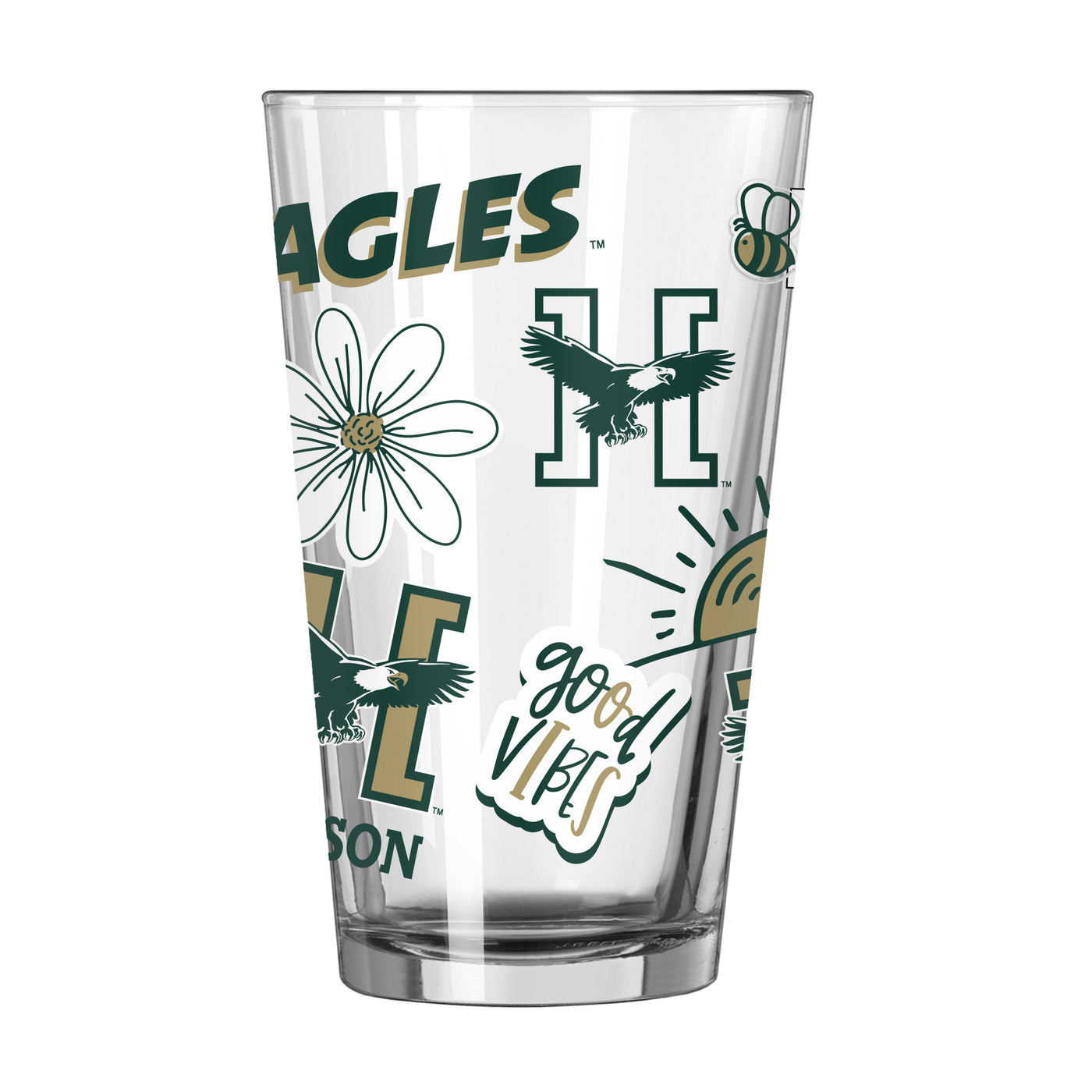 Husson University 16oz Native Pint Glass