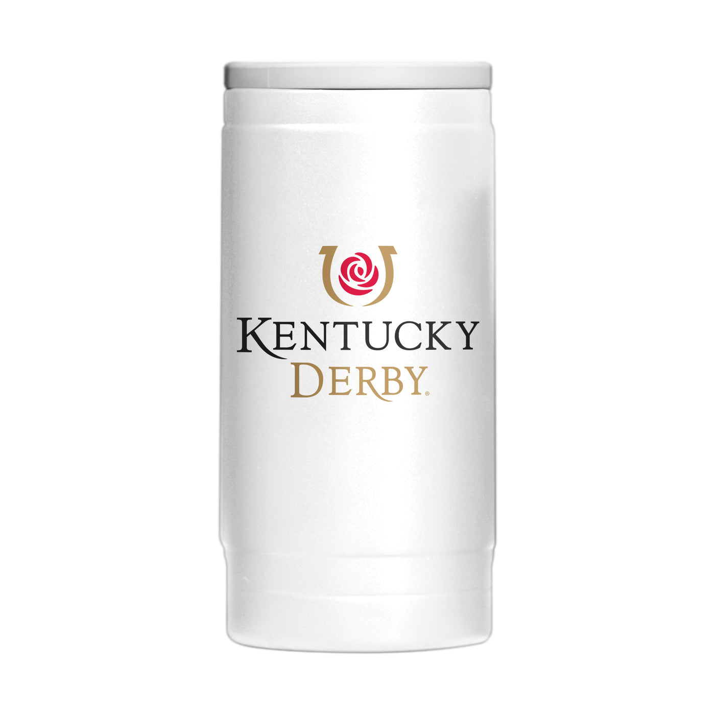 Kentucky Derby White 12oz Powder Coat Coolie - Logo Brands