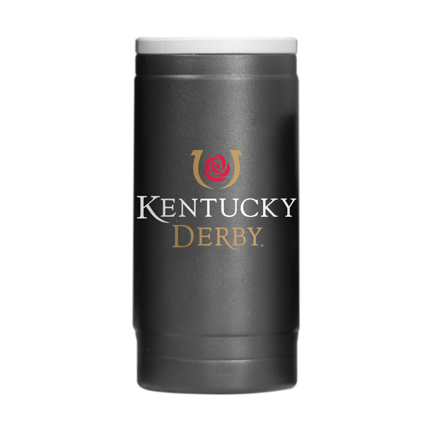 Kentucky Derby Black 12oz Powder Coat Coolie - Logo Brands