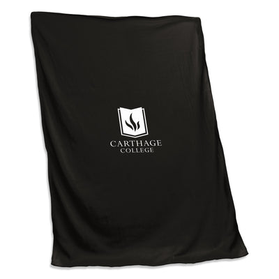 Carthage College Black Screened Sweatshirt Blanket - Logo Brands