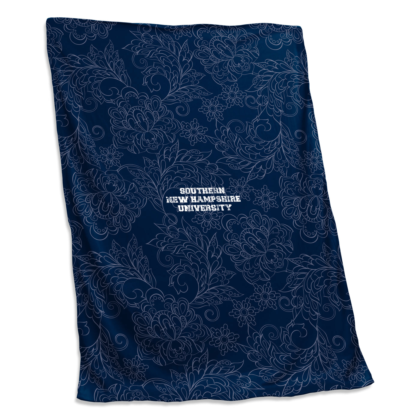 Southern New Hampshire U Navy Paisley Sweatshirt Blanket (Screened)