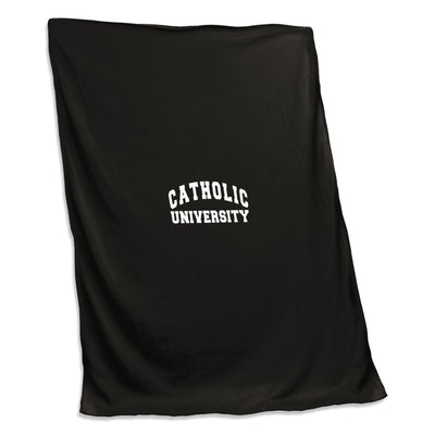 Catholic U of America Black Sweatshirt Blanket (Screened) - Logo Brands