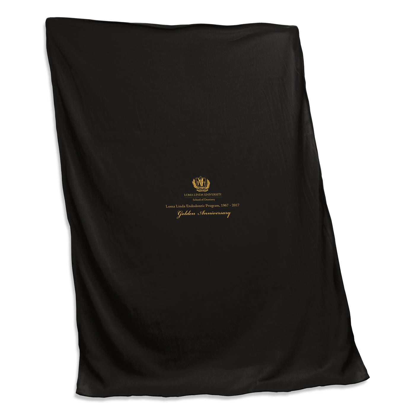 Loma Linda Golden Anniversary Black Sweatshirt Blanket (Screened)
