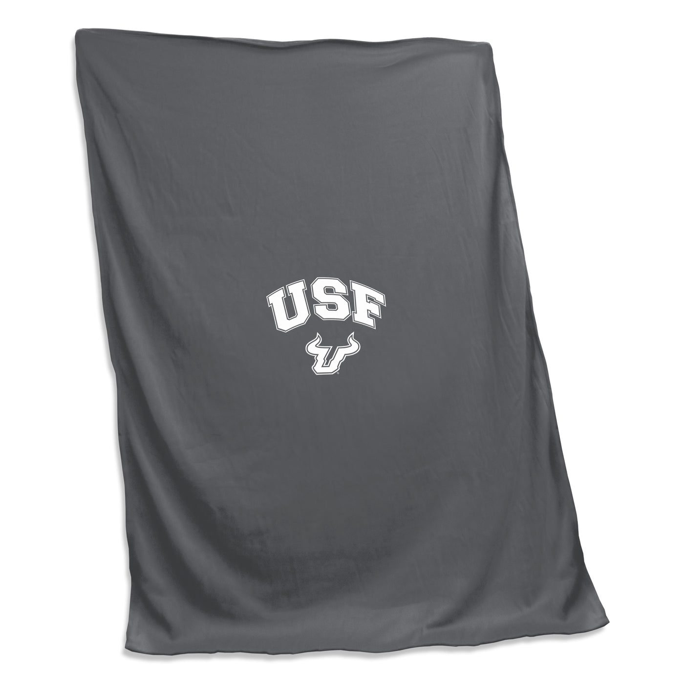 South Florida White Logo Charcoal Sweatshirt Blanket (Screened)