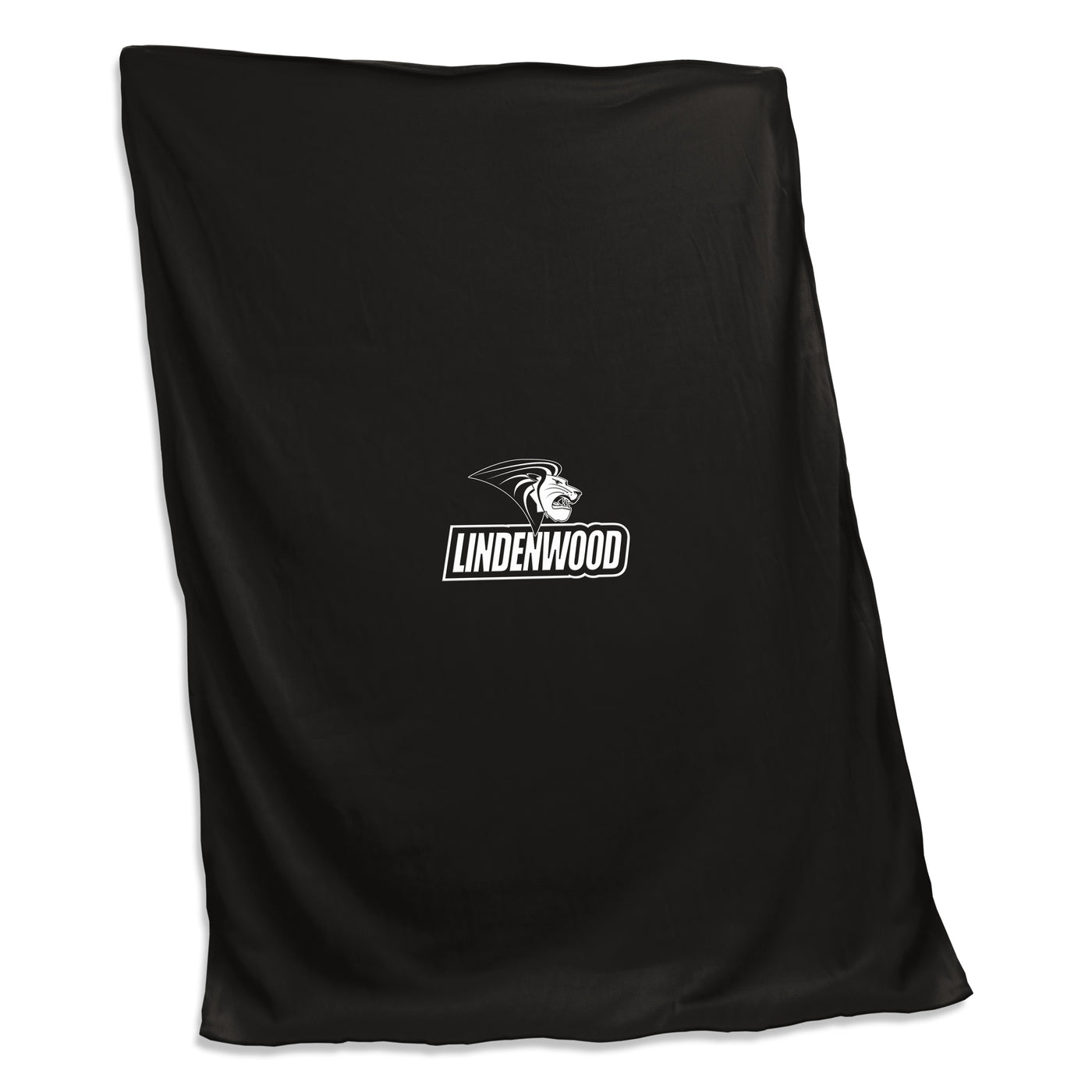Lindenwood St Charles Lions Black Sweatshirt Blanket (Screened)