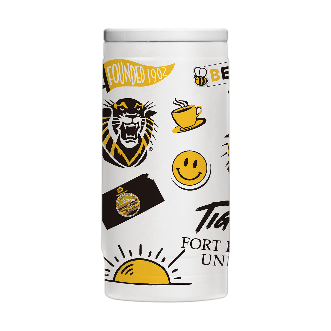 Fort Hays State 12oz Native Powdercoat SlimCan Coolie