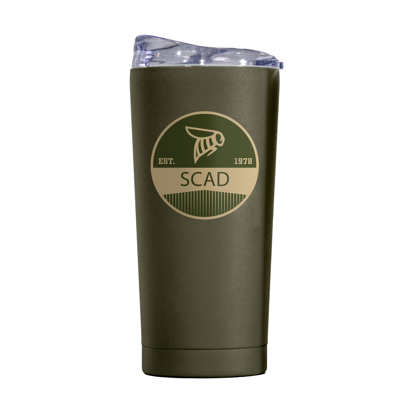 Savannah College 20oz Olive Badge Powder Coat Tumbler
