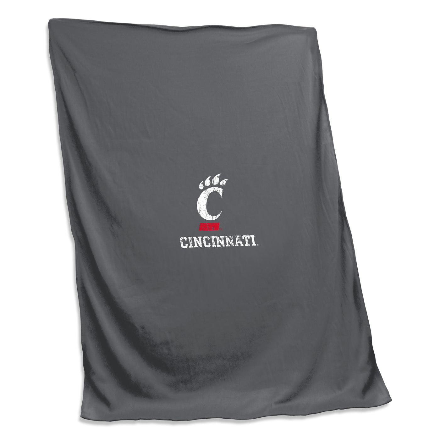 Cincinnati Charcoal C-Paw Sweatshirt Blanket (Screened)