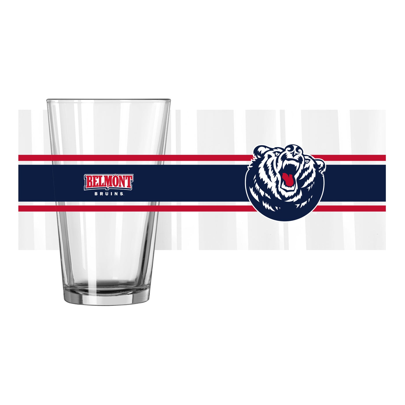 Belmont University 16oz Stripe Pint Glass - Logo Brands