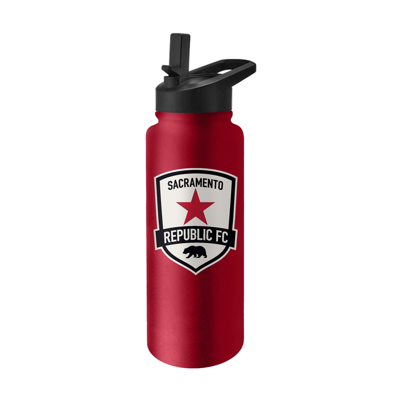 Sacramento Republic FC Cardinal Quencher Logo Flip Top Water Bottle