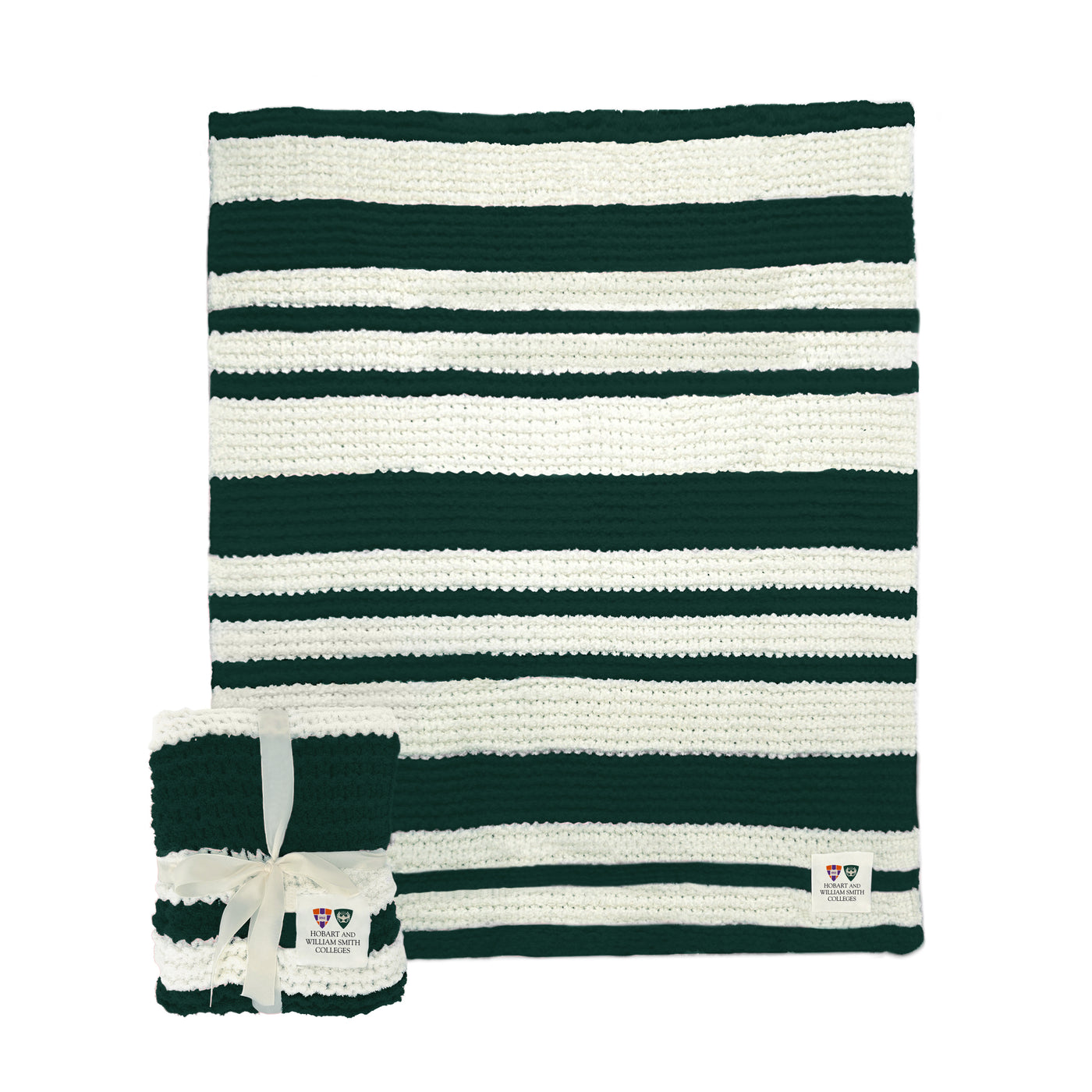 Hobart and William Smith Colleges Cable Knit Throw 50x60