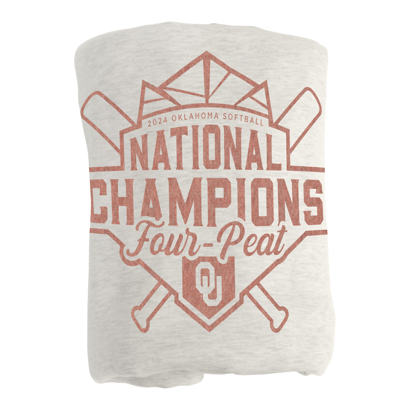 Oklahoma 2024 NCAA Softball Champions Sublimated Sweatshirt Blanket