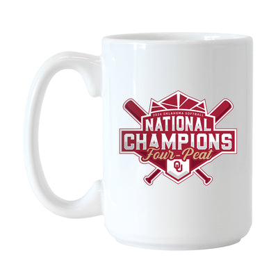 Oklahoma 15oz 2024 NCAA Softball Champions Recap Sublimated Mug