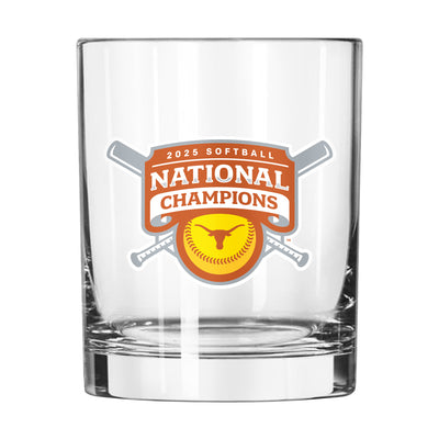 Texas 2025 Softball Champions 14oz Rocks Glass