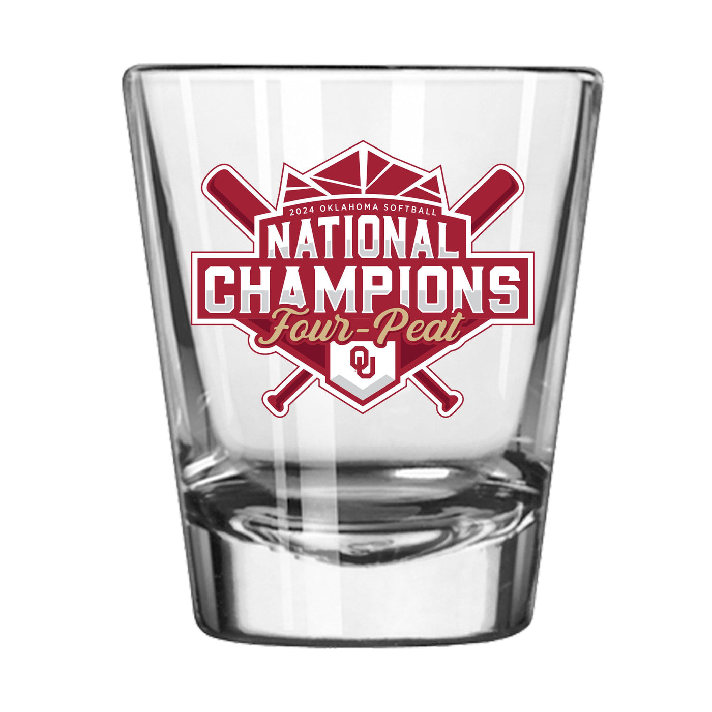 Oklahoma 2oz 2024 NCAA Softball Champions Shot Glass