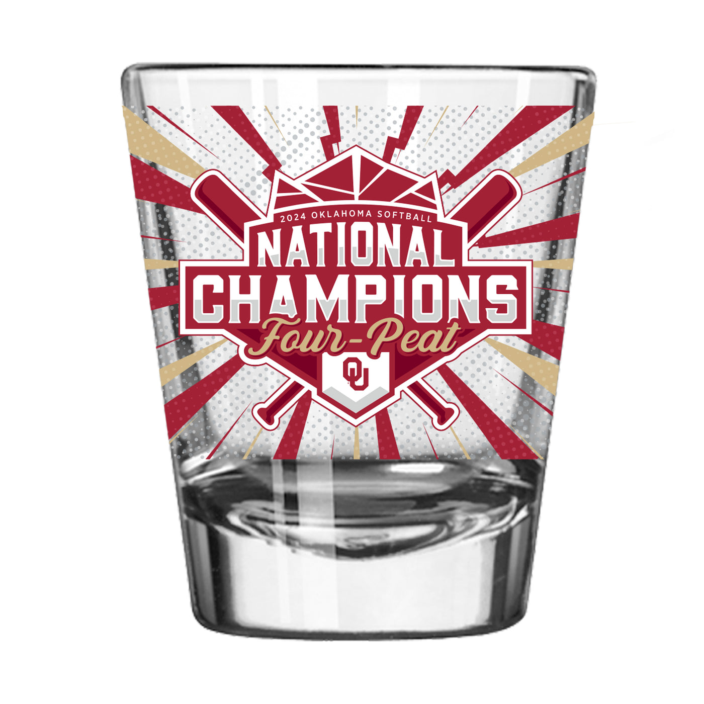 Oklahoma 2oz 2024 NCAA Softball Champions Wrap Shot Glass