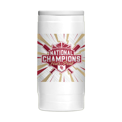 Oklahoma 12oz 2024 NCAA Softball Champions PC Slim Can Coolie