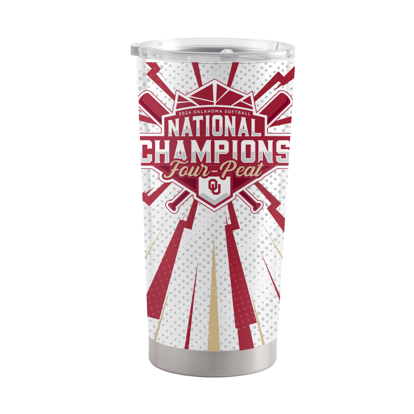 Oklahoma 20oz 2024 NCAA Softball Champions Stainless Tumbler