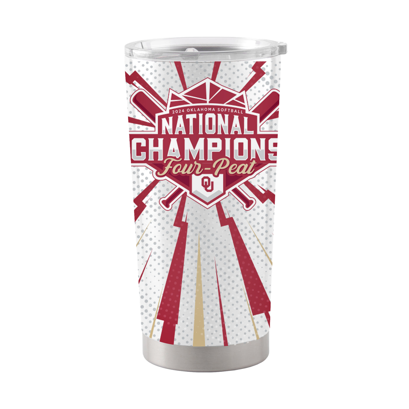 Oklahoma 20oz 2024 NCAA Softball Champions Stainless Tumbler