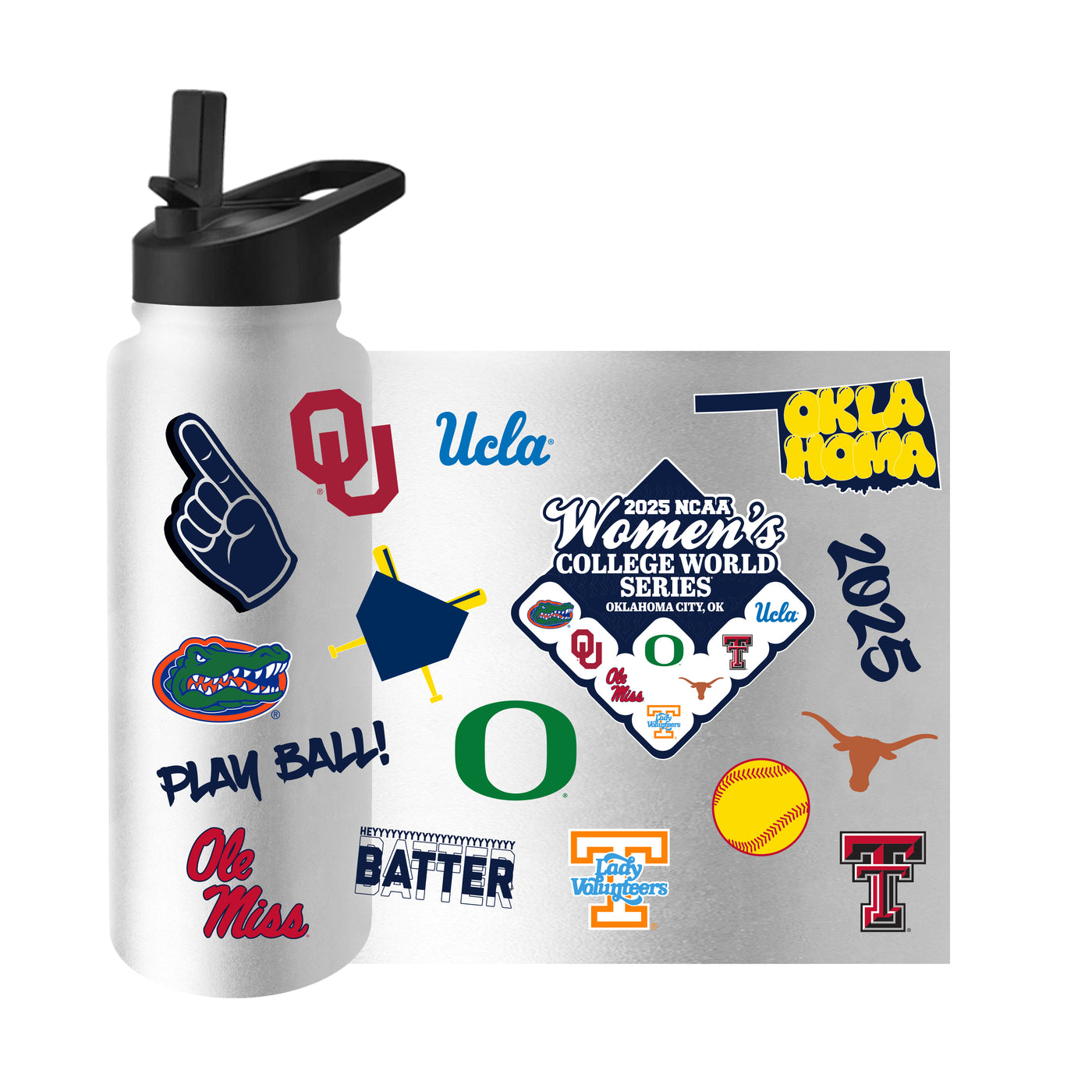 2025 NCAA Womens Softball 8 Team 34oz Quencher Bottle