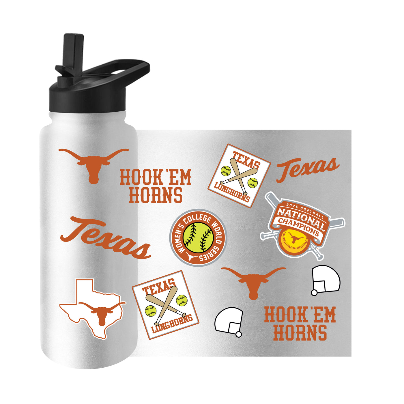 Texas 2025 Softball Champions 34oz Quencher Bottle