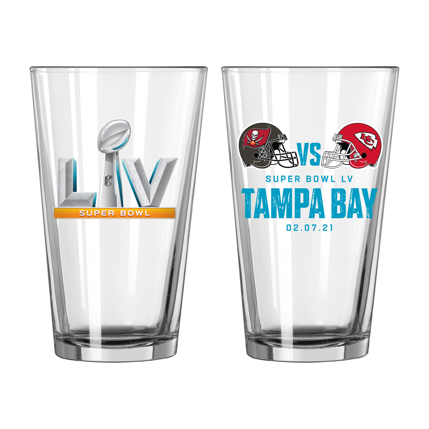 Super Bowl 55 Matchup Logo 16oz Pint Glass