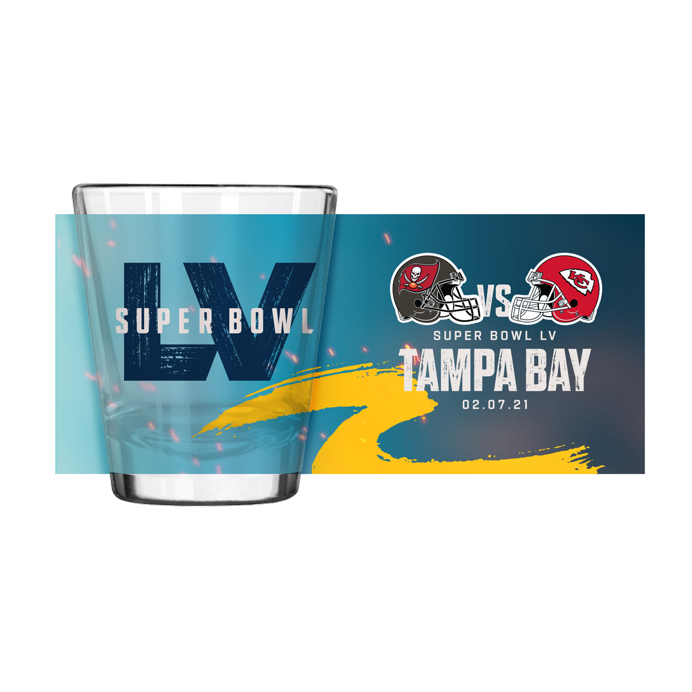 Super Bowl 55 Matchup Sublimated 2oz Shot Glass