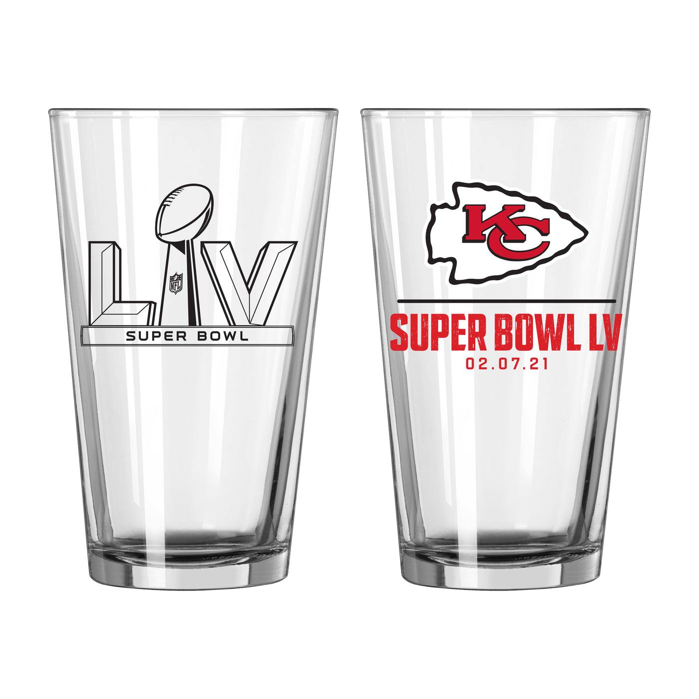KC Chiefs SB55 Bound Logo 16oz Pint Glass