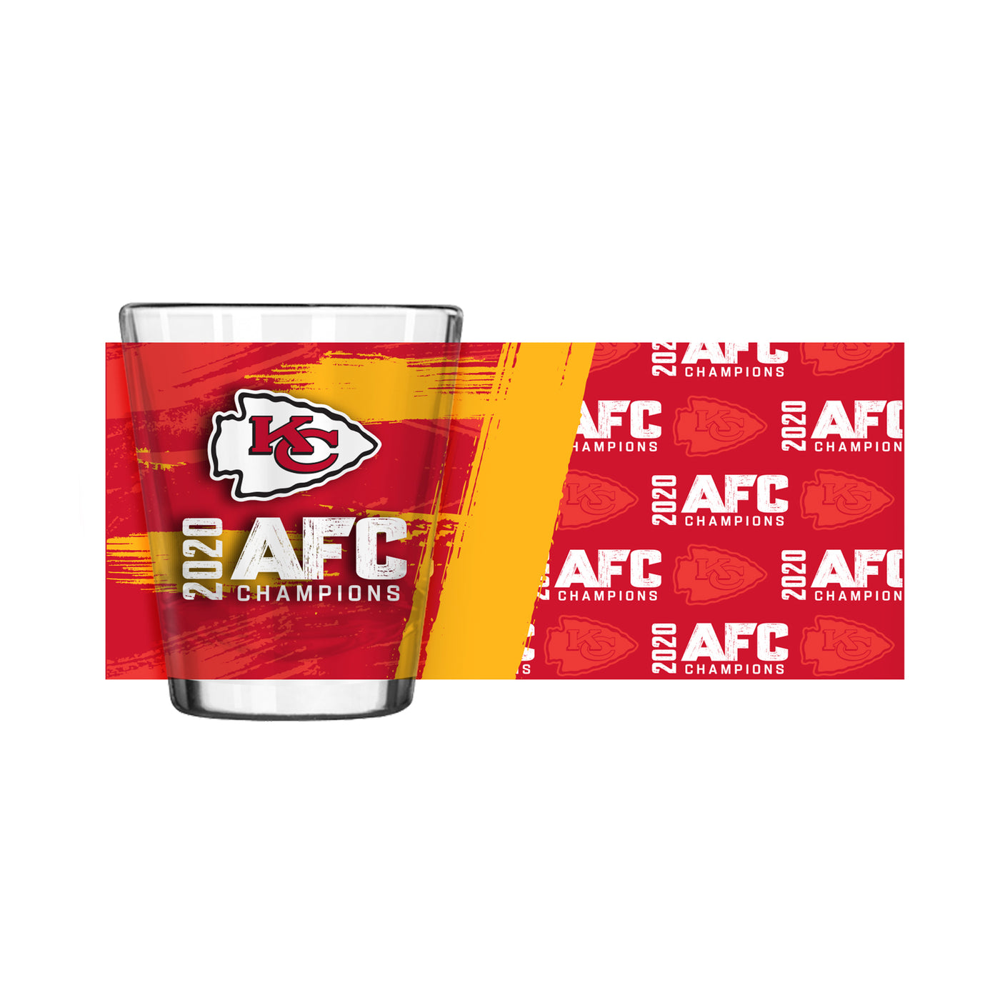 Kansas City Chiefs 2021 AFC Champs Sublimated 2oz Shot Glass
