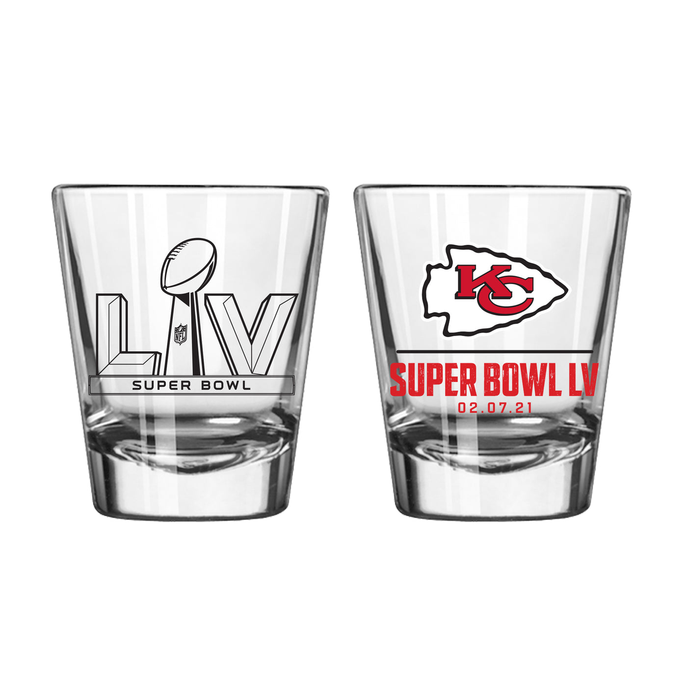KC Chiefs SB55 Bound Logo 2oz Shot Glass