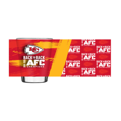 KC Chiefs Back To Back Champs Sublimated 2oz Shot Glass