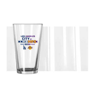 Lakers/Dodgers City of Champs 16oz Pint Glass