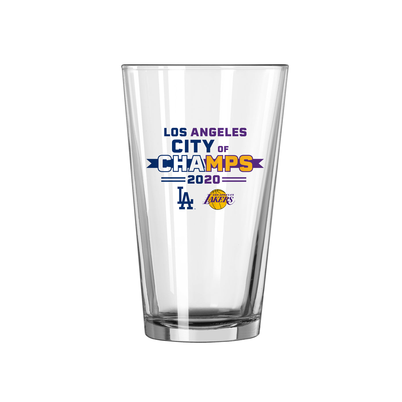 Lakers/Dodgers City of Champs 16oz Pint Glass