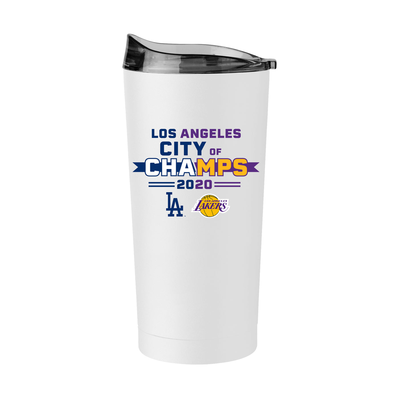 Lakers/Dodgers City of Champs Custom White 20oz Powder Coat Tumbler