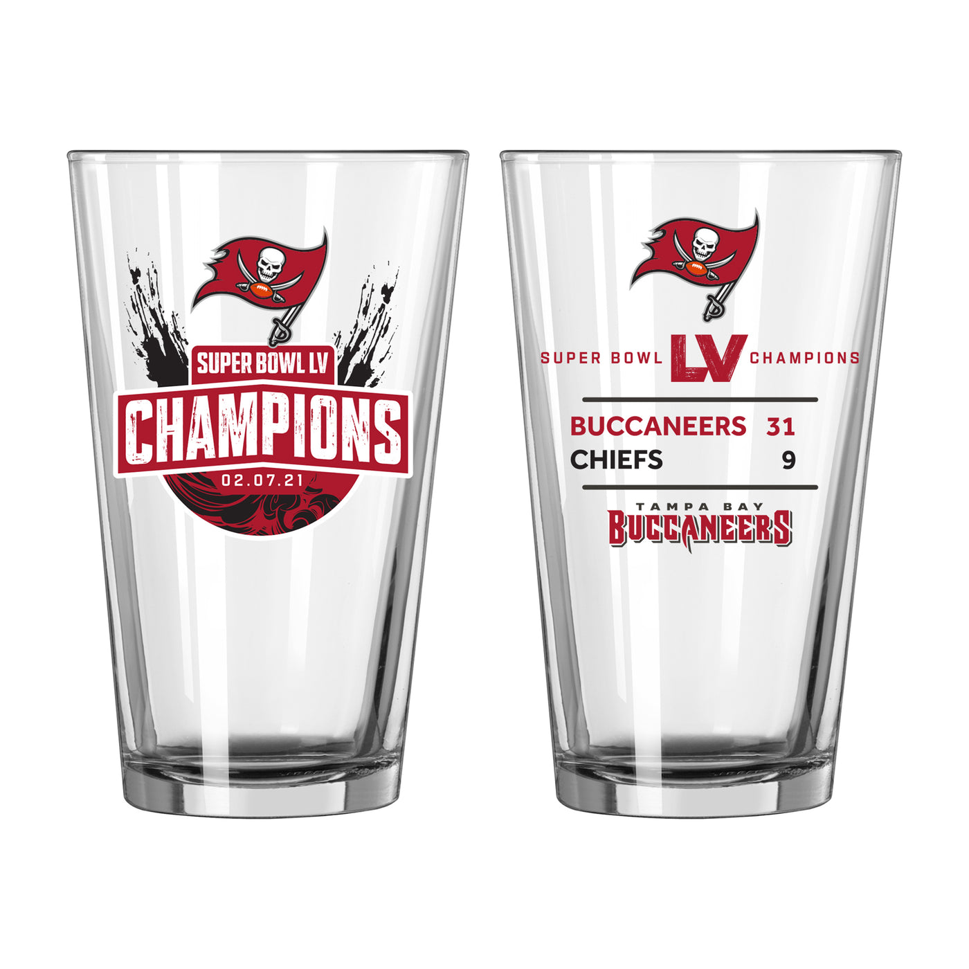 Tampa Bay Buccaneers SB55 Summary 16oz Glass Pint