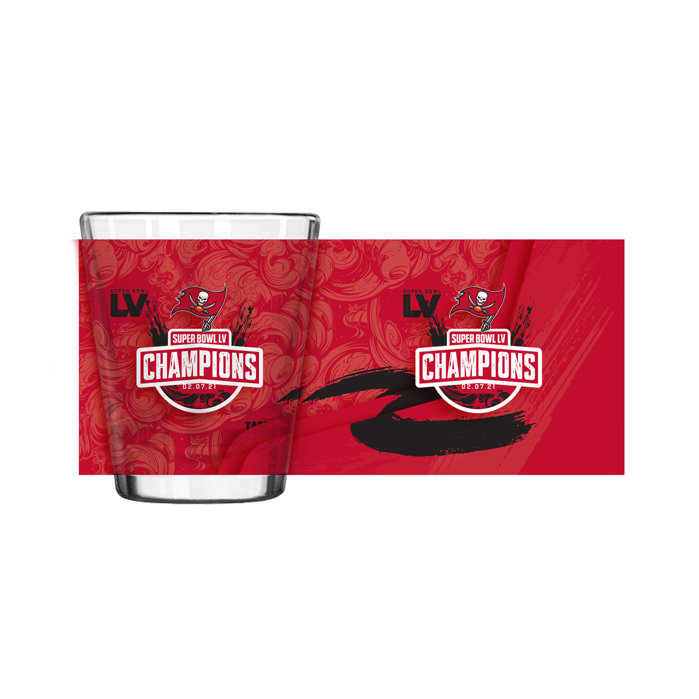 Tampa Bay Bucs Super Bowl 55 Sublimated 2oz Shot Glass
