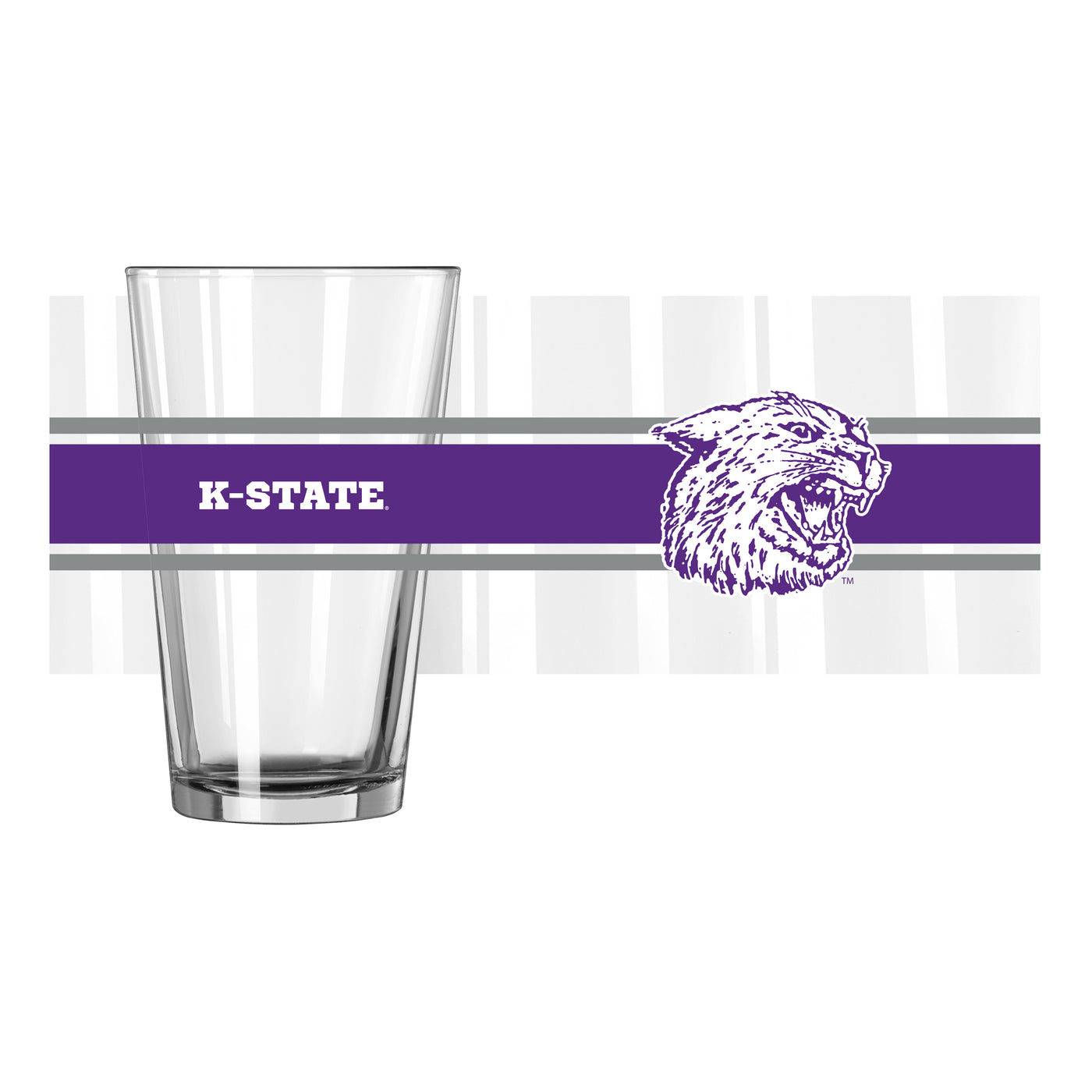 Kansas State 16oz Stripe Pint Glass