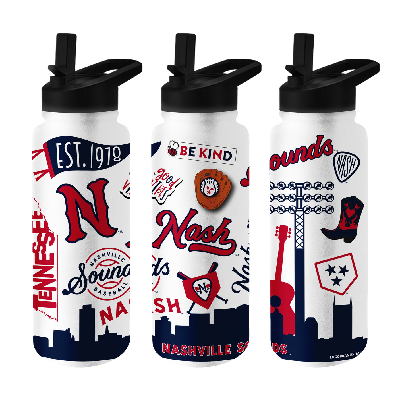 Nashville Sounds 34oz Native Quencher Bottle