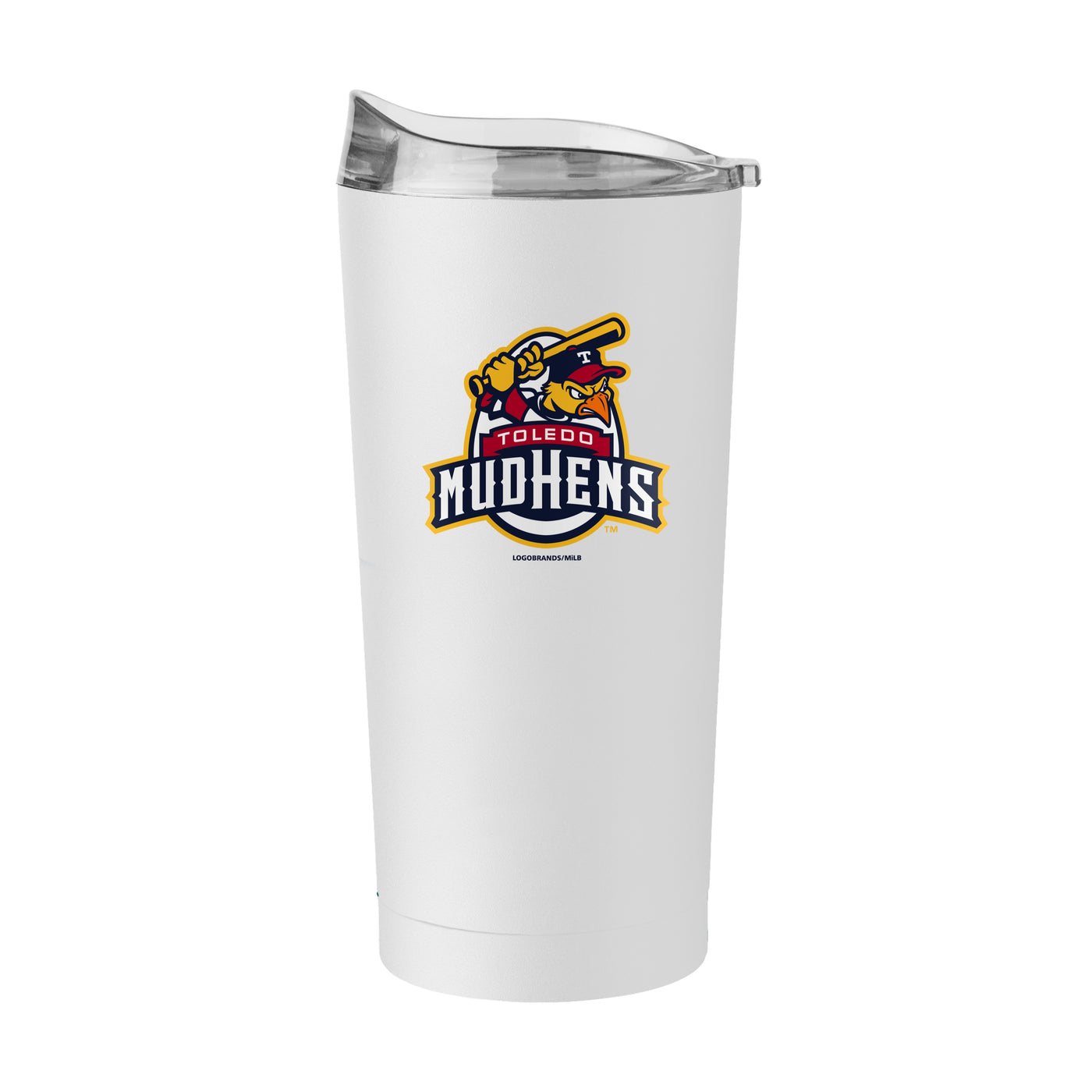 Toledo Mud Hens 20oz White Logo Powder Coat Tumbler