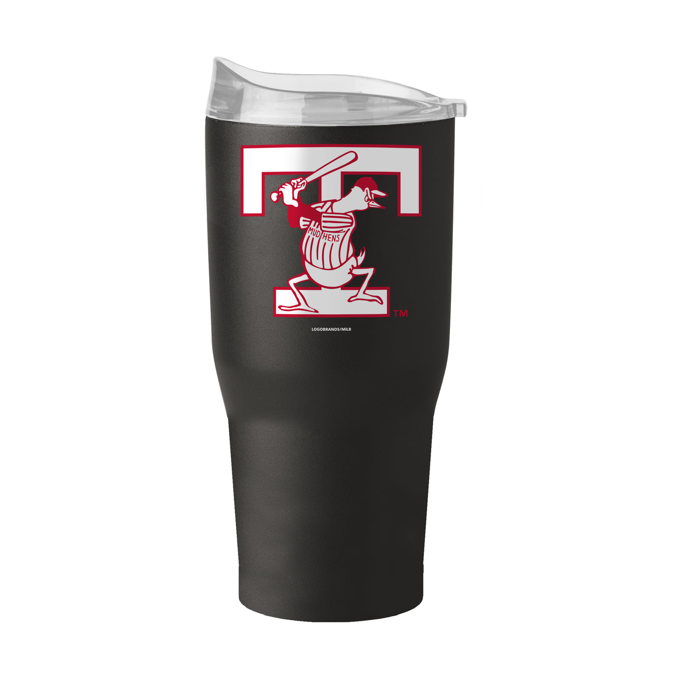 Toledo Mud Hens T Logo 30oz Black Powder Coat Tumbler