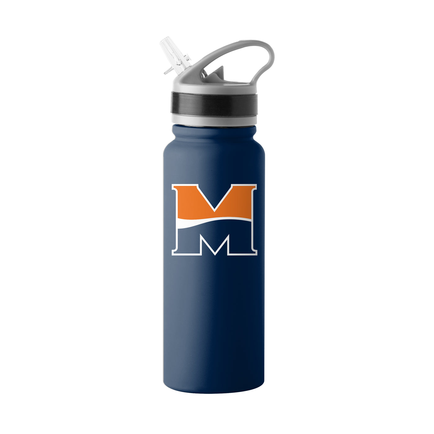 Midland University Logo 25 oz Single Wall Flip Top Stainless  Bottle