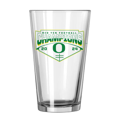 Oregon 2024 BIG10 Champions 16oz Schedule Pint Glass