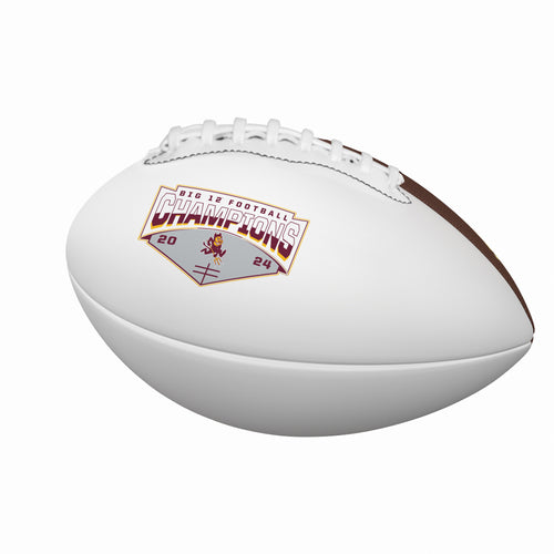 Arizona State 2024 BIG12 Champions mini autograph football by Logo Brands with team logo and signatures on recreation football.
