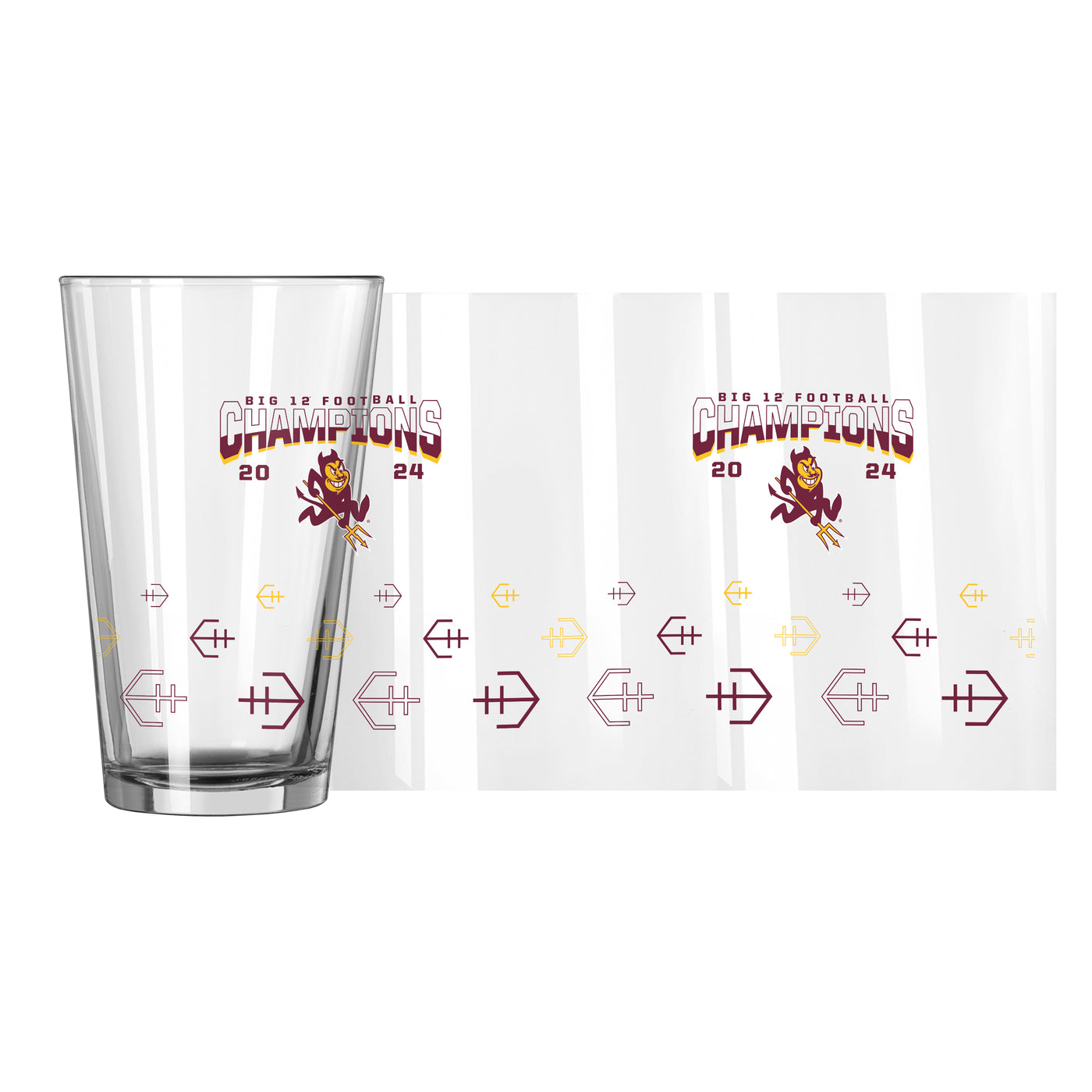 Arizona State 2024 BIG12 Champions 16oz Pint Glass